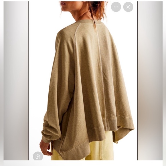 Free People Rework It & Reverse It Sweatshirt. Light green - Picture 2 of 4